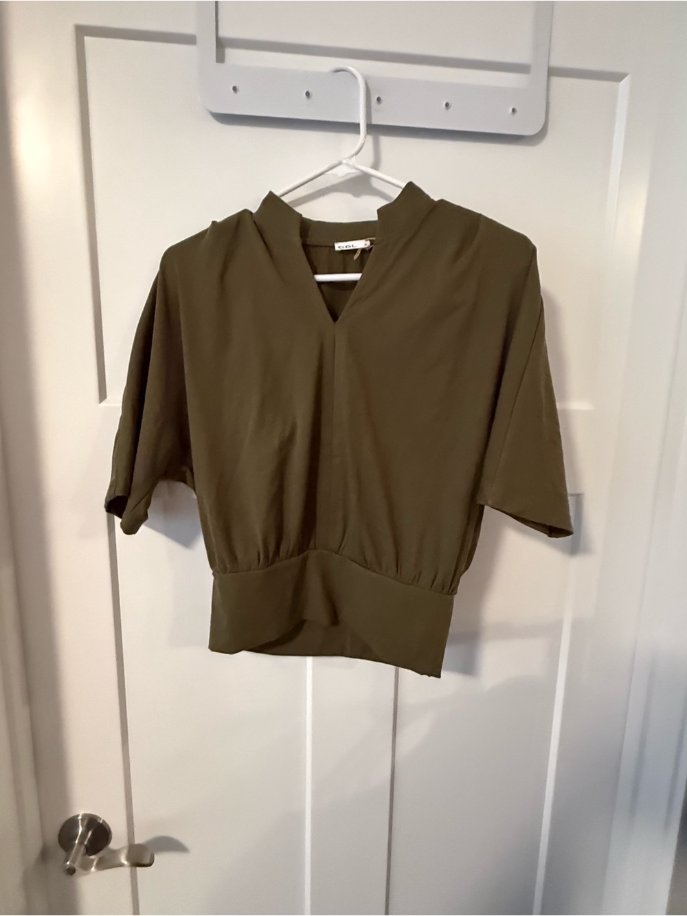 OGL Olive Short Sleeve V-Neck top  NWT size M